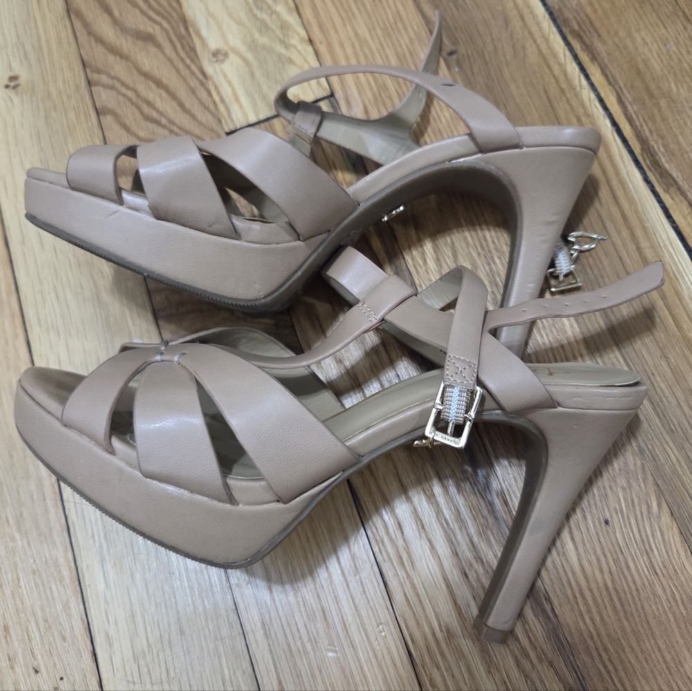 Thalia Sodi Beige Strappy Heels - Picture 3 of 10